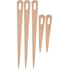 Wooden Big Eye Knitting Needles Kit, 5PCS DIY Wooden Big Eye Knitting Needles Tapestry Weaving Crafts Tools
