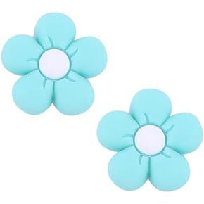 2pcs Light Blue Knitting Needle Stoppers Flower Needle Point Protectors Silicone Stitch Stoppers, Knitting Accessories,Knitting Gifts Knitting and Crochet