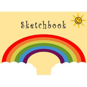 A5 Sketchbook: Drawing Pad for Kids, 110 Pages/55 Sheets, Landscape, 90gsm White Paper, Childrens Sketch Book/Pad - Rainbow Cover