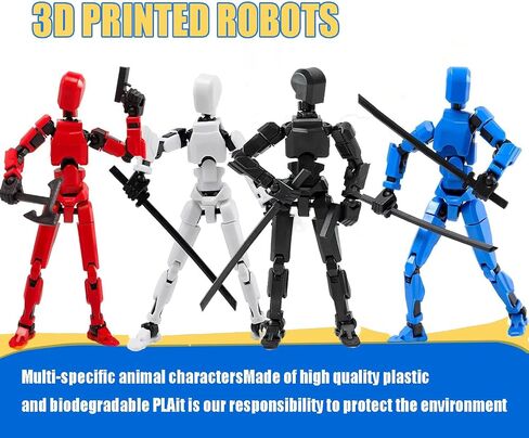 2PCS T13 Action Figure Set Stick Figures Titan 13 Lucky Dummy 13 Cool Action Figures,3D Printed Action Figure, Mission 13 t-13 Gift for Collectors Desktop Decorations (A-2pc-red+Dark Blue) in Saudi Arabia