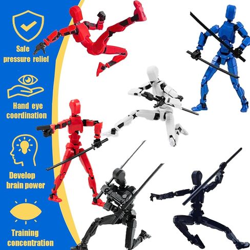 2PCS T13 Action Figure Set Stick Figures Titan 13 Lucky Dummy 13 Cool Action Figures,3D Printed Action Figure, Mission 13 t-13 Gift for Collectors Desktop Decorations (A-2pc-red+Dark Blue) in Saudi Arabia
