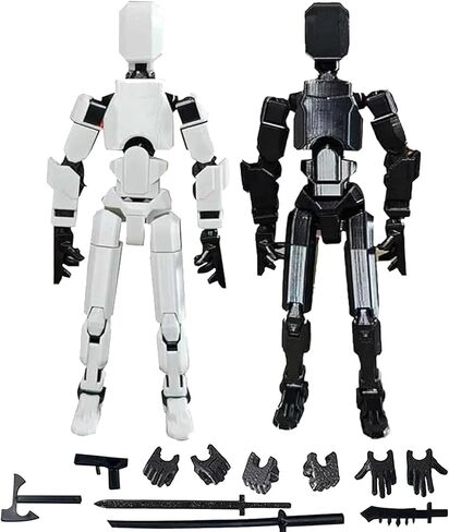 2PCS T13 Action Figure Set Stick Figures Titan 13 Lucky Dummy 13 Cool Action Figures,3D Printed Action Figure, Mission 13 t-13 Gift for Collectors Desktop Decorations (A-2pc-red+Dark Blue) in Saudi Arabia
