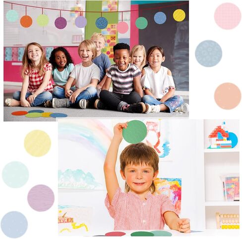 60 Pcs Circle Cutouts Boho Colorful Circles Accents 4 Inch Large Rainbow Circles Classroom Decorations Round Cutouts Boho Themed Class Jobs for Kids DIY Craft Bulletin Board Back to School Season in Saudi Arabia