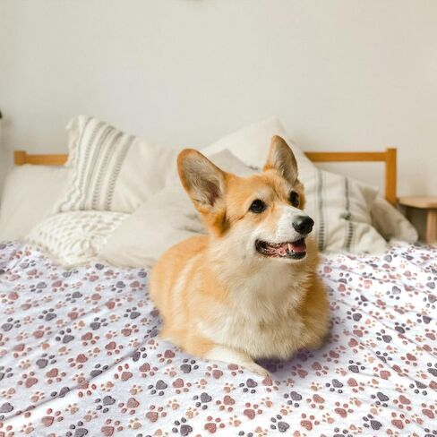 بطانيات مقاومة للماء للكلاب الكبيرة، بطانية للكلاب مقاس 60 بوصة × 50 بوصة قابلة للغسل، غطاء بطانية ناعمة من الفلانيل للحيوانات الأليفة لأريكة السرير، بطانية جرو مطبوعة بشكل لطيف in Kuwait