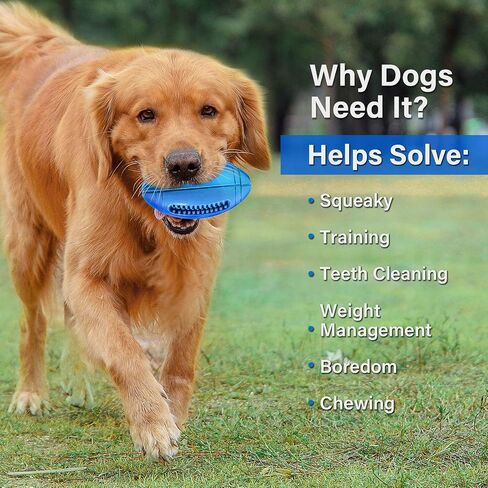 Apasiri Tough Dog Toys for Large Breed, Squeaky Ball Chew Toys for Large Dogs, Puppy Teething Toys, Indestructible Pet Toys for Medium Big Dogs Blue in Saudi Arabia