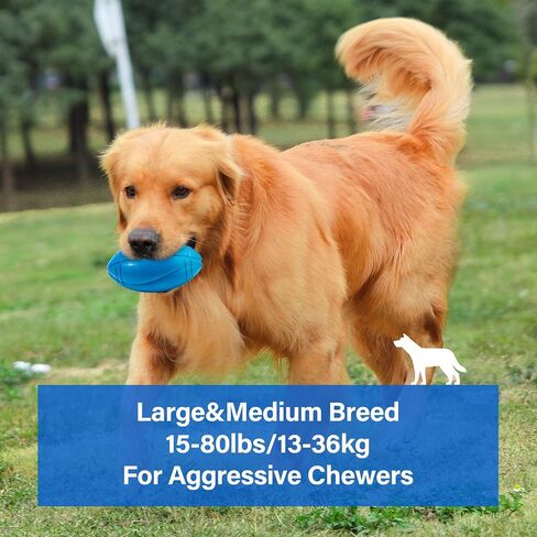 Apasiri Tough Dog Toys for Large Breed, Squeaky Ball Chew Toys for Large Dogs, Puppy Teething Toys, Indestructible Pet Toys for Medium Big Dogs Blue in Saudi Arabia