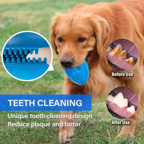 Apasiri Tough Dog Toys for Large Breed, Squeaky Ball Chew Toys for Large Dogs, Puppy Teething Toys, Indestructible Pet Toys for Medium Big Dogs Blue in Saudi Arabia