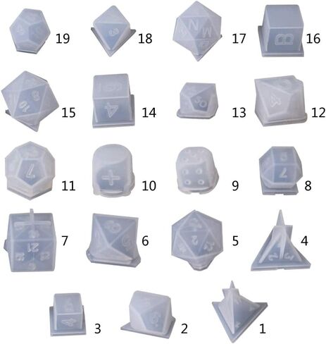 Mold Dice, Fillet Shape Resin Molds, Digital Game Crafts Epoxy Resin Casting Molds for DIY Crafts Keychains Jewelry Making Resin Casting Molds in Saudi Arabia