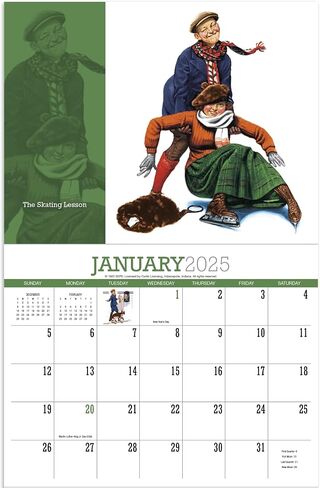Norm Rockwell 2025 Hanging Wall Calendar - 19" x 11" (Open) 2025 Monthly Appointment Planner and Organizer. Beautiful imagery from Norm Rockwell in Saudi Arabia