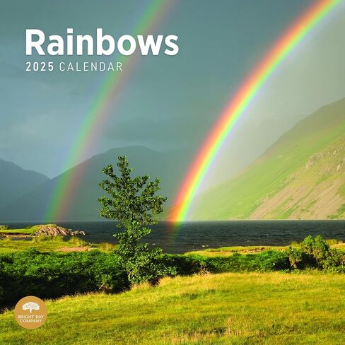 2025 Rainbows Monthly Wall Calendar by Bright Day, 12 x 12 Inch Beautiful Landscape Photography Gift in Saudi Arabia