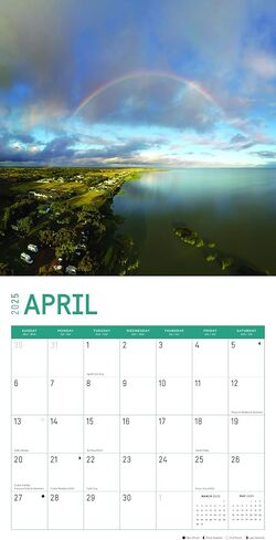 2025 Rainbows Monthly Wall Calendar by Bright Day, 12 x 12 Inch Beautiful Landscape Photography Gift in Saudi Arabia