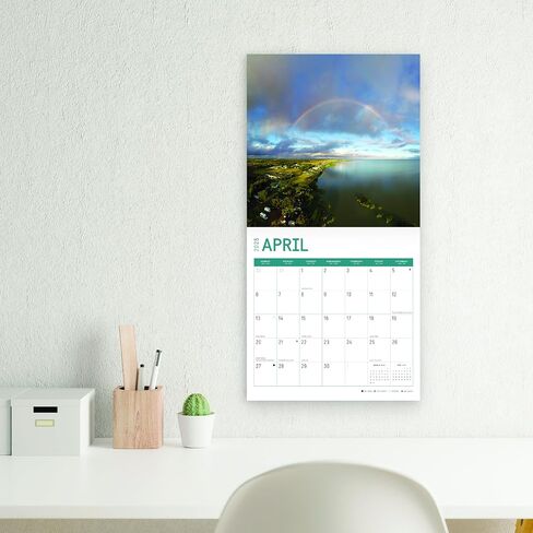 2025 Rainbows Monthly Wall Calendar by Bright Day, 12 x 12 Inch Beautiful Landscape Photography Gift in Saudi Arabia