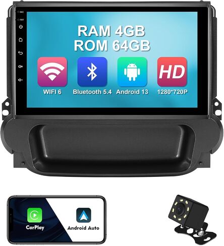 ستيريو سيارة 2+32G Android 12 Double Din لسيارة شيفروليه تشيفي ماليبو 2009-2014 مع راديو بشاشة لمس 9 بوصة مدمج Carplay لاسلكي/Android Auto/GPS/Bluetooth/FM/AUX-in/كاميرا احتياطية in Kuwait