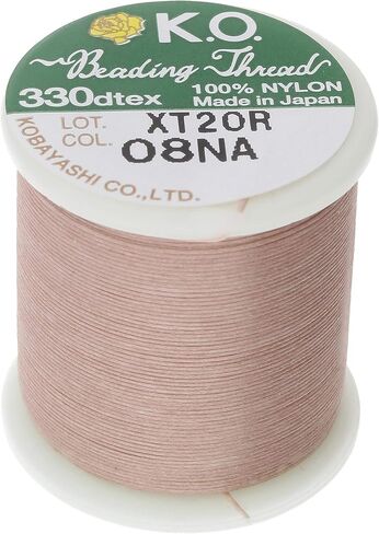 خيط خرز من النايلون KO، لون ذهبي، ياباني مشمع مسبقًا بنسبة 100% نايلون، 330TEX، حبال عقد مقاومة للتشابك، بكرة 50 متر /55 ياردة، تستخدم في مشاريع خرز البذور، وأعمال النول ونسيج الخرز in Saudi Arabia