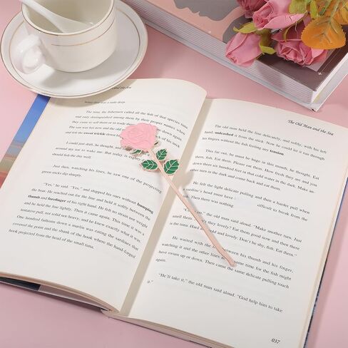 إشارة مرجعية معدنية وردة حمراء مرجعية على شكل زهرة، علامات مرجعية جميلة لحامل صفحة الكتاب لمحبي الكتب، ومحبي القراءة، وعيد الحب، وهدية عيد الميلاد in Saudi Arabia