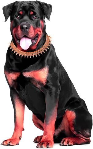 Serijoars Dog Chain Collar, Side Spiked Style Necklace Bling Diamond Cuban Link Dog Collars Glitter Rhinestone Puppy Collar for for Small Medium Large Pet Dogs Cats (Gold, 24 Inches) in Saudi Arabia