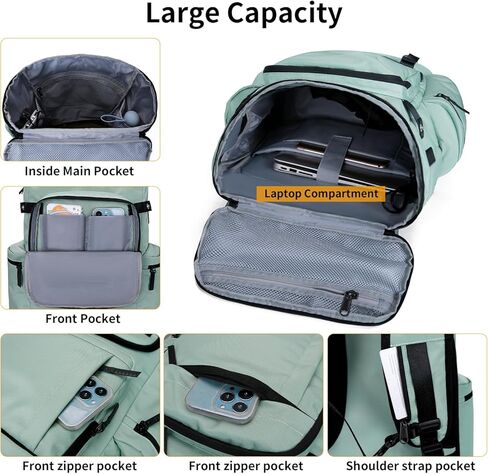 Travel Backpack TSA Friendly Flight Approved Carry on Backpack Nylon Water-resistant Business Large Weekender Bag Casual Daypack 17.3" Laptop Computer Backpack for Men Women(Black) in Kuwait