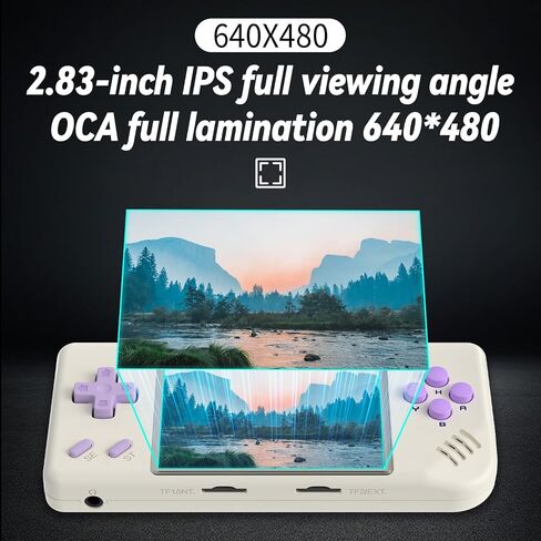 RG28XX Handheld Game Console 2.83 Inch Screen IPS Screen 128G TF Card with 10000 Games Classic Emulator Retro Video Handheld Games Consoles Preinstalled Video Games with Portable Case (Beige White) in Saudi Arabia
