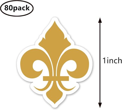 ملصقات Fleur de Lis الذهبية مقاس 1 بوصة لسجلات القصاصات والفنون والحرف اليدوية وأعمال الأطفال اليدوية ومجلات التقويمات 80 حزمة in Saudi Arabia
