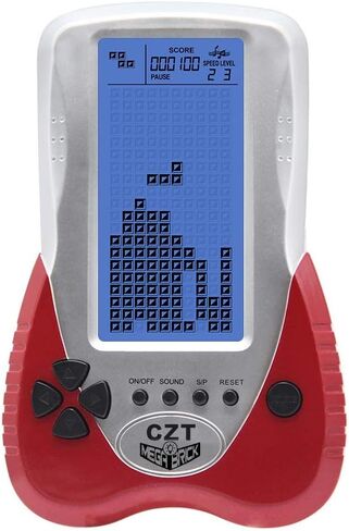CZT Retro Brick Game Console Big Blue Backlight Screen Built-in 23 Games Tank Battle/Racing Can Plug Headphone Nostalgic Puzzle Pocket Handheld Porable Machine Children's Toys (Blue) in Kuwait