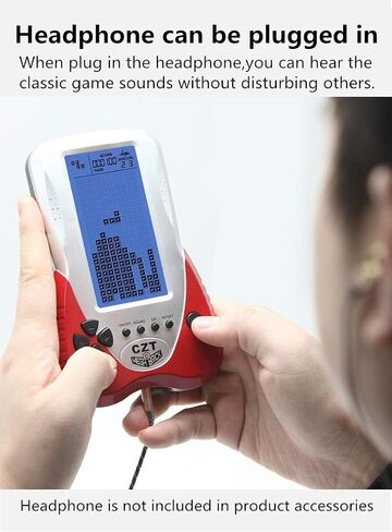 CZT Retro Brick Game Console Big Blue Backlight Screen Built-in 23 Games Tank Battle/Racing Can Plug Headphone Nostalgic Puzzle Pocket Handheld Porable Machine Children's Toys (Blue) in Kuwait