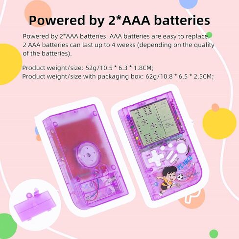 CZT Transparent Block Game Machine 23 Built-in Games Retro Children's Game Console Student Game Device Puzzle Handheld Console Electronic Brick Games Compact Portable Christmas Girl Gifts (Pink) in Kuwait