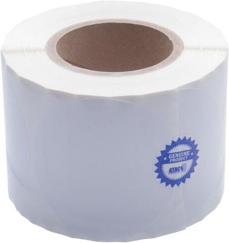 ملصقات نفث الحبر من Kenco Premium Inkjet مقاس 4 بوصات دائرية شديدة اللمعان. متوافقة مع طابعات الملصقات الملونة Primera والعديد من العلامات التجارية الأخرى للطابعات. تم توفير 625 ملصقًا على 3 مراكز. in Kuwait