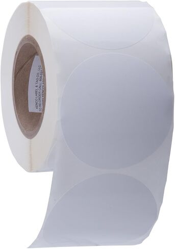 ملصقات نفث الحبر من Kenco Premium Inkjet مقاس 4 بوصات دائرية شديدة اللمعان. متوافقة مع طابعات الملصقات الملونة Primera والعديد من العلامات التجارية الأخرى للطابعات. تم توفير 625 ملصقًا على 3 مراكز. in Kuwait