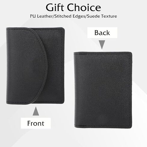 PU Leather Business Card Holder, Business Card Case Business Name Card Holder Wallet Card Organizer Wallet with Magnetic Shut Credit ID Card Case for Women and Men(Black) in Kuwait