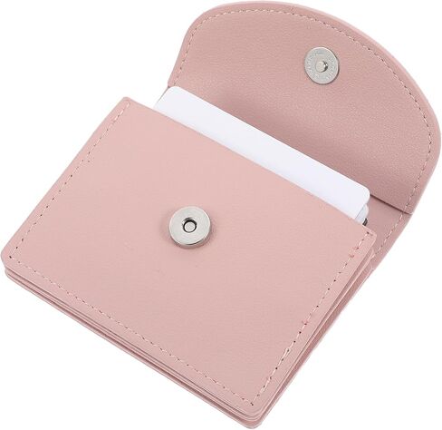PU Leather Business Card Holder, Business Card Case Business Name Card Holder Wallet Card Organizer Wallet with Magnetic Shut Credit ID Card Case for Women and Men(Black) in Kuwait
