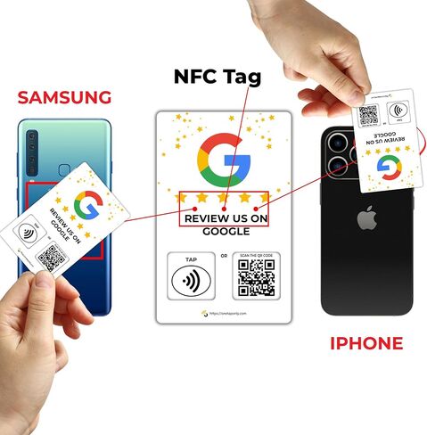 بطاقة النقر للمراجعة الاجتماعية | مراجعة رمز الاستجابة السريعة | بطاقة مراجعة تماسية | بطاقة NFC Tap | استخدام غير محدود لبطاقات NFC... (عبوة من 3 بطاقات اجتماعية) in Saudi Arabia