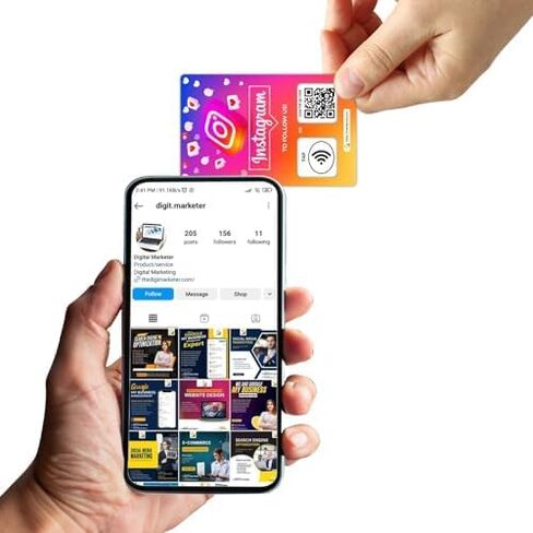بطاقة النقر للمراجعة الاجتماعية | مراجعة رمز الاستجابة السريعة | بطاقة مراجعة تماسية | بطاقة NFC Tap | استخدام غير محدود لبطاقات NFC... (عبوة من 3 بطاقات اجتماعية) in Saudi Arabia