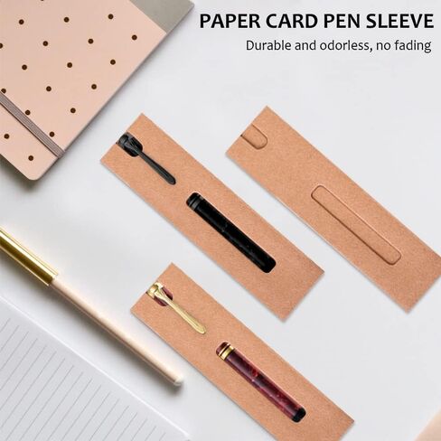 20Pcs Single Pen Sleeve Case Holder, Single Pen Pouch with Window for Display, Single Pen Protector Made of Paper, Pen Packaging Bag (Black) in Kuwait