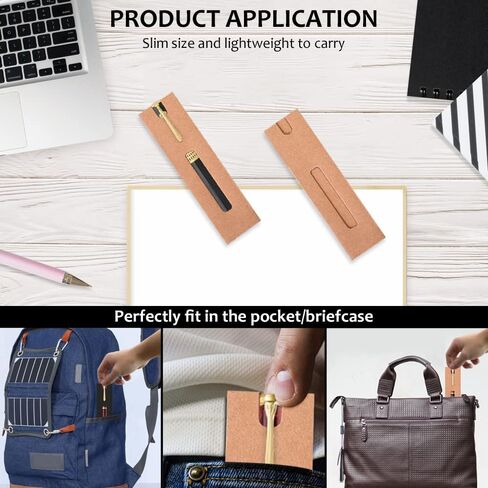 20Pcs Single Pen Sleeve Case Holder, Single Pen Pouch with Window for Display, Single Pen Protector Made of Paper, Pen Packaging Bag (Black) in Kuwait