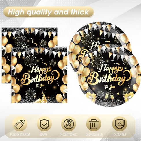 41Pcs Blue Birthday Decorations,Happy Birthday Party Tableware Set Navy Blue Silver Happy Birthday Paper Plates Napkins Tablecloth丨Birthday Decorations for Men Boys,Serve 20 in Saudi Arabia