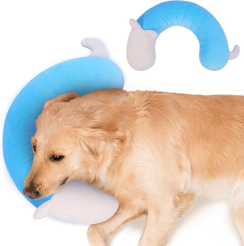 Pet Pillow, Dog Neck Pillow,Dog Pillows for Medium Dogs,Calming Pillow for Dogs, Soft Cat Pillow,Improve Relief Dog Sleeping Pillow,Machine Washable Pet U-Shaped Pillow,Purple,L in Saudi Arabia