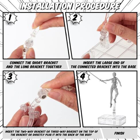 Meooeck 4 Sets Drawing Action Figures Action Figures Body Artists PVC Figure Model Drawing Models Drawing Mannequin Figure for Painting Body Model Artist Decoration Collection Gifts (Gray) in Saudi Arabia