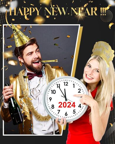 144 قطعة من لوازم حفلات رأس السنة الجديدة من Wettarn 2025 ديكورات سنة جديدة سعيدة تتضمن 24 قبعة، 24 تاجًا، 48 سكوكرز، 48 ليس in Kuwait