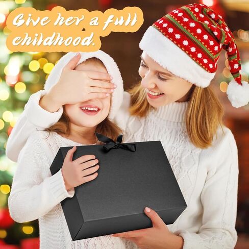 WLUSEAXI 15Pack Gift Boxes with Lids, 10.6x7.8x3.1 Inches Bridesmaid Proposal Boxes with Ribbon, Black Gift Boxes for Presents,Kraft Paper Boxes for Wedding Christmas Birthday Baby Shower Party in Kuwait