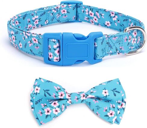 Soft & Comfy Dog Collar with Bow, Detachable and Adjustable Bow Tie Collar,Durable, and Stylish Pet Collar for Girl Female Small Medium Large Dogs (M, Hot Pink) in Saudi Arabia