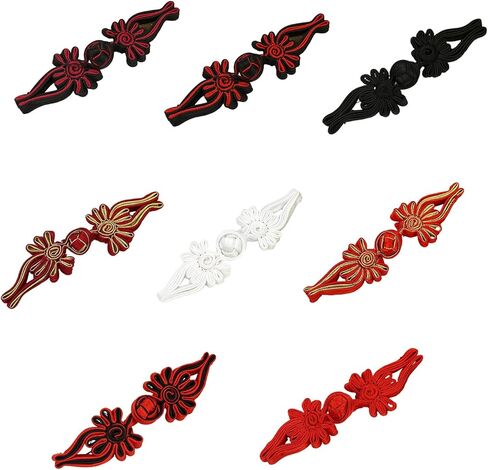 Chinese Closure Buttons Cheongsam Frog Buttons,Handmade Flower Sewing Fasteners Cheongsam Buttons for DIY Sewing in Kuwait