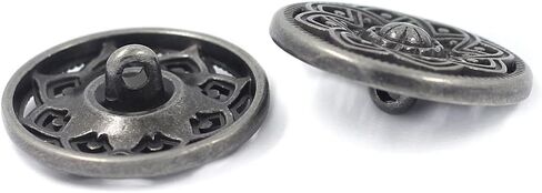 Bezelry 12 Pieces Octastar Flower Metal Shank Buttons. 23mm (7/8 inch) (Gray Silver) in Saudi Arabia