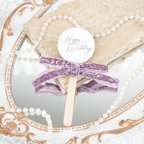 Mayreel Dusty Purple Crushed Velvet Ribbon 3/8" x 25 Yards Lilac Ribbon for Flower Bouquet Vintage Velvet Ribbon for Wedding Invitations, Crafts, Gift Wrapping, Chritmas Decorations and Party in Kuwait