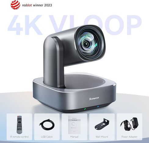 Tenveo VLoop PTZ Camera with 20X Optical Zoom Wide View Angle USB3.0/HDMI Works with Zoom Skype Teams FHD 1080P for Video Conference Red Dot Design Winner (VL20H) in Saudi Arabia