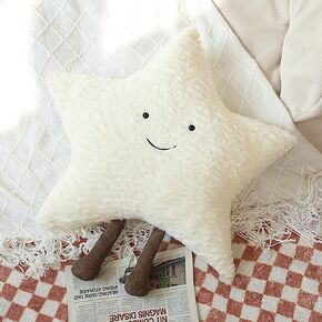 Sun Plush Pillow |Home Decor Soft Cushion |15inch Creative Sun and Star Moon Shape Plush Toys|for Children's Room Decoration or Birthday Gifts for Children and Girls (Star)