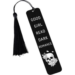 Dark Romance Bookmark for Reading Women Goth Stocking Stuffers Good Girl Book Merch for Book Lover Gifts Gothic Skull Bookmark Smutty Bookish Items Christmas Stocking Stuffers for Girls Adults