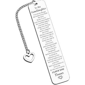 Granddaughter Bookmarks from Grandma, to My Granddaughter Gifts, Birthday Gifts for Granddaughter Inspirational Bookmark Gifts for Granddaughter from Grandmom Christmas Stocking Stuffers for Girls