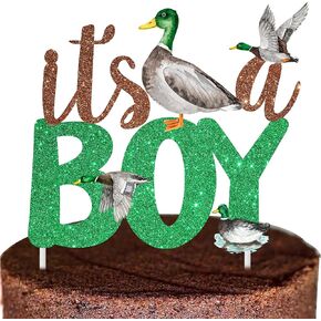 Mallard Duck Baby Shower Cake Topper It's A Boy Duck Theme Pregnanacy Decoration Mallard Duck Baby Shower Supplies Mallard Duck Cake Decoration Gender Reveal Party Supplies for Baby Boy