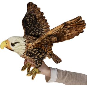 Realistic Eagle Plush - 11.8'' Eagle with Spread Wings Stuffed Animal - Plushy and Squishy Pillow Toy - Cute Bald Eagle Plushie Toys for Boys and Girls