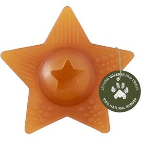 HEVEA Star Treat Dog Activation Toy (Natural) - Natural Rubber Dog Chew Toy for Sore Gum Relief - Tested and Safe for Your Dog